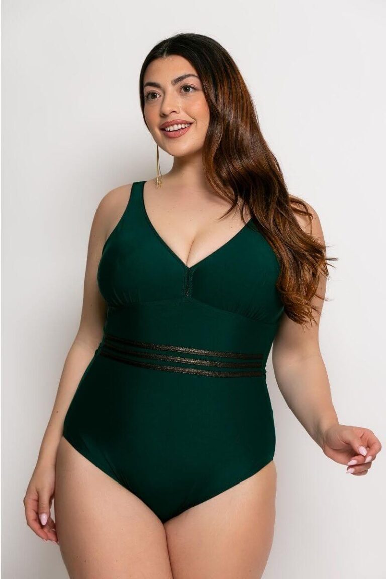 Μαγιό swimsuit Ολόσωμο Λεπτομέρεια Λούρεξ ΠΡΑΣΙΝΟ