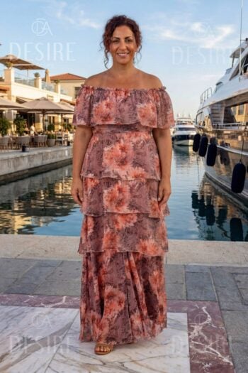 Φόρεμα Με Βολάν floral lurex