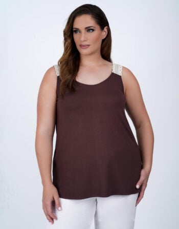 Μπλούζα viscose Αμάνικη Με Τρέσα