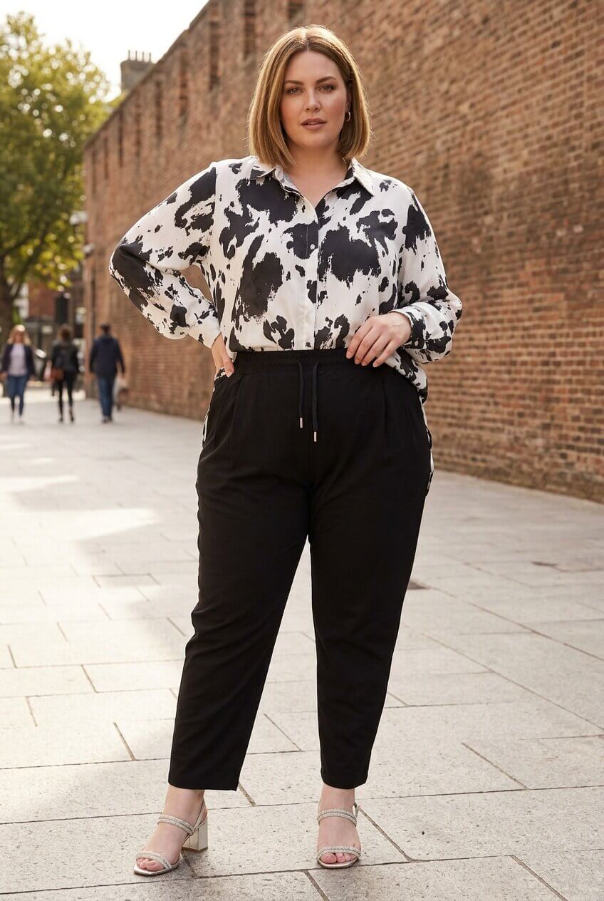 Παντελόνι super plus size elastic viscose