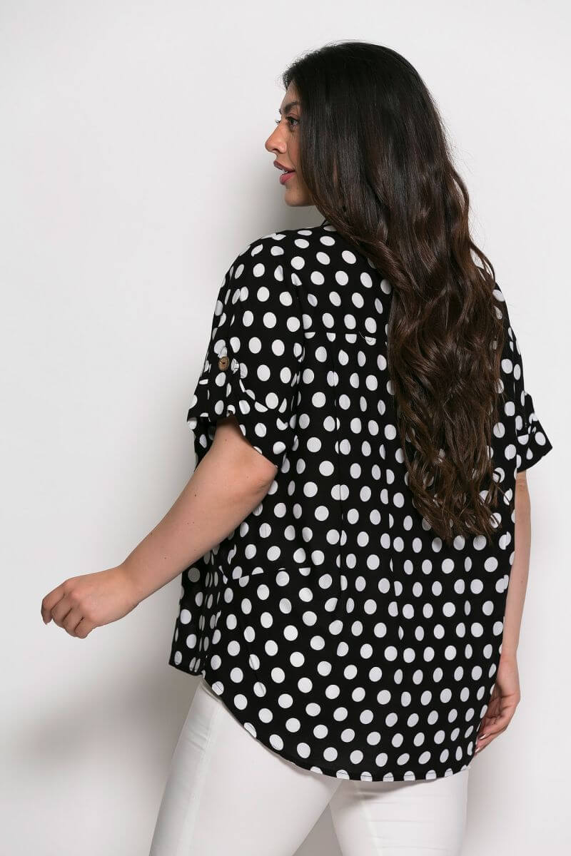 Μπλούζα Εμπριμέ polka dots Σε Σταθερό viscose