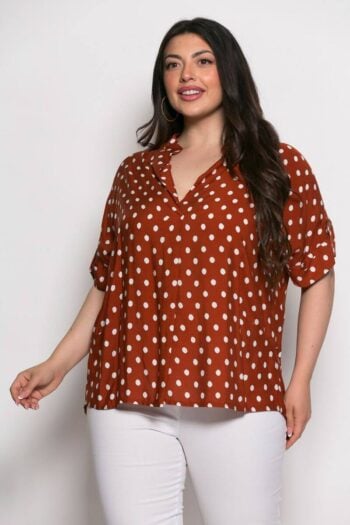 Μπλούζα Εμπριμέ polka dots Σε Σταθερό viscose