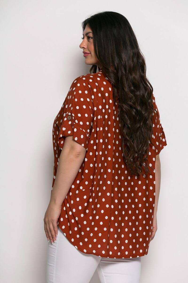Μπλούζα Εμπριμέ polka dots Σε Σταθερό viscose