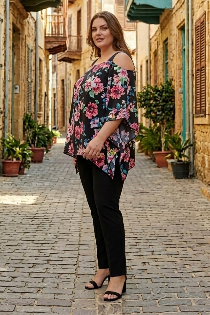 Μπλούζα Με Μία Τιράντα floral