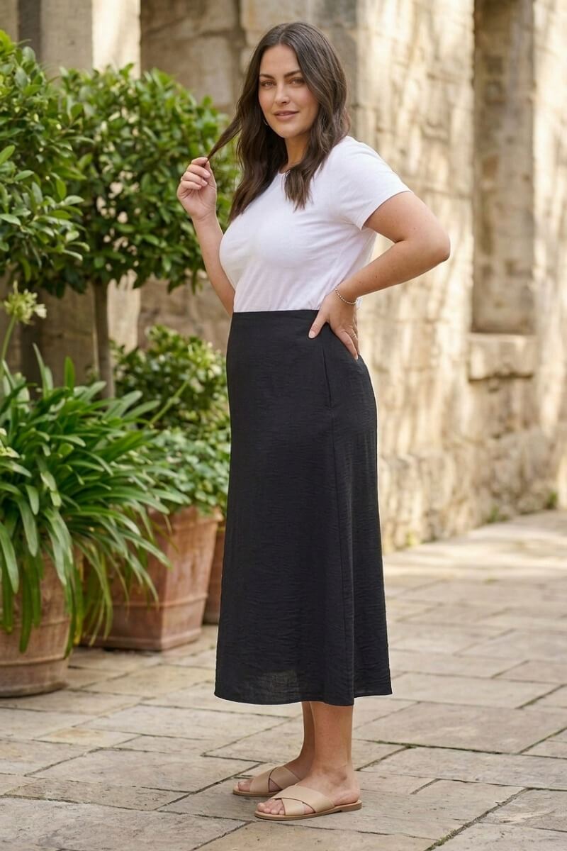 Φούστα wash look Με Τσέπες