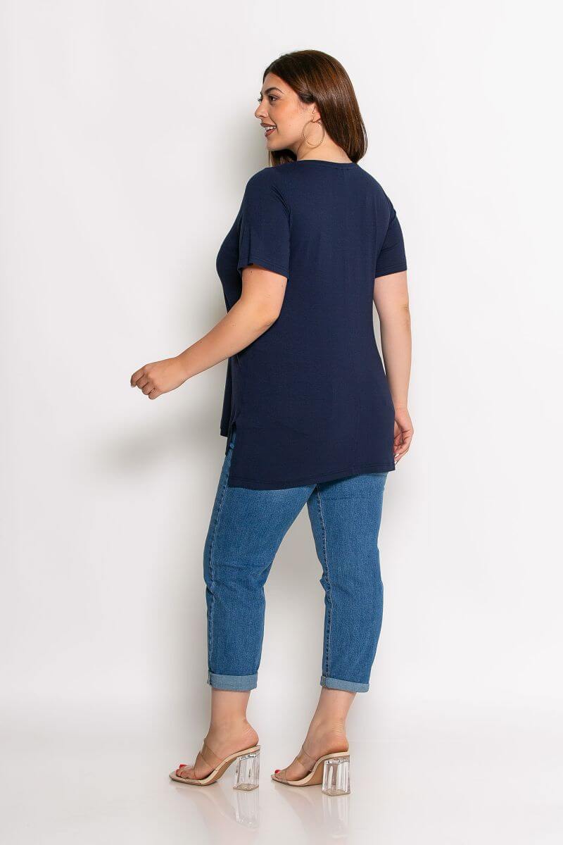 Μπλούζα Α Γραμμή Με Τύπωμα Σε viscose Ύφασμα