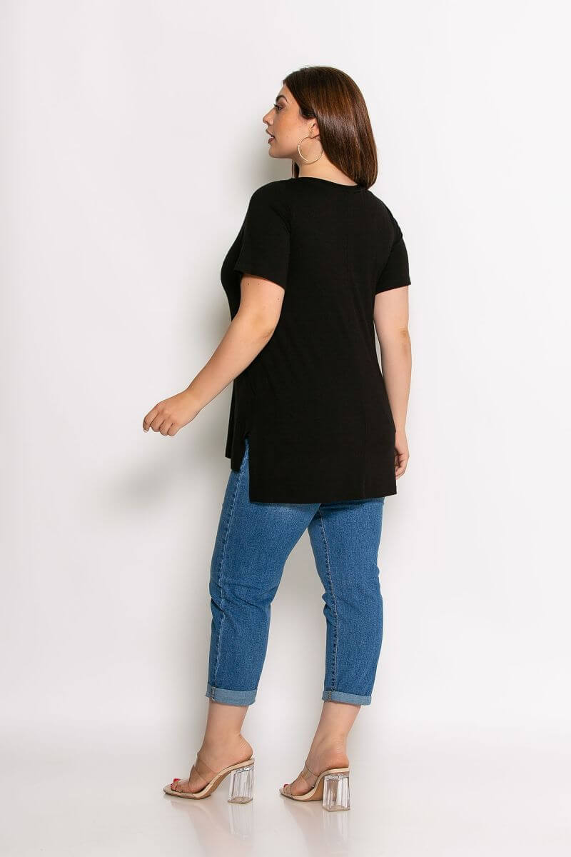 Μπλούζα Α Γραμμή Με Τύπωμα Σε viscose Ύφασμα